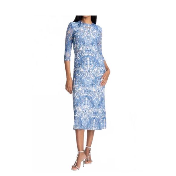 Jade by Johnny Was Dresses & Skirts - Rare NWT Johnny Was Jade Wynifred Mesh Midi Dress Blue Damask Embroidered Boho